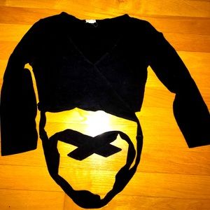 Garage crop top with tie-up waist